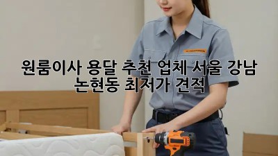 원룸이사 용달 추천 업체 서울 강남 논현동 최저가 견적!  📦✨